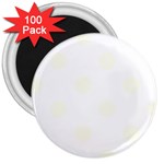 Polka Dots - Ivory on White 3  Magnet (100 pack)