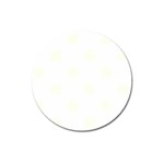 Polka Dots - Ivory on White Magnet 3  (Round)