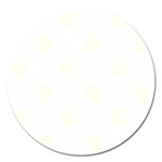 Polka Dots - Ivory on White Magnet 5  (Round)