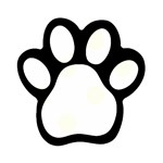 Polka Dots - Ivory on White Magnet (Paw Print)