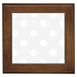 Polka Dots - White on White Smoke Framed Tile