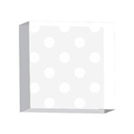 Polka Dots - White on White Smoke 4 x 4  Acrylic Photo Block