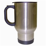 Polka Dots - White on White Smoke Travel Mug (Silver Gray)