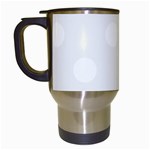 Polka Dots - White on White Smoke Travel Mug (White)