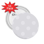 Polka Dots - White on White Smoke 2.25  Button (10 pack)