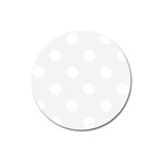 Polka Dots - White on White Smoke Magnet 3  (Round)