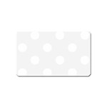 Polka Dots - White on White Smoke Magnet (Name Card)