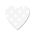 Polka Dots - White on White Smoke Magnet (Heart)