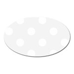 Polka Dots - White on White Smoke Magnet (Oval)