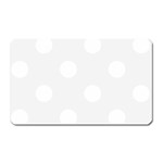 Polka Dots - White on White Smoke Magnet (Rectangular)