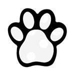 Polka Dots - White on White Smoke Magnet (Paw Print)