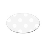 Polka Dots - White on White Smoke Sticker Oval (10 pack)