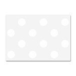 Polka Dots - White on White Smoke Sticker A4 (10 pack)