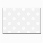 Polka Dots - White on White Smoke Postcard 4  x 6 