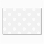 Polka Dots - White on White Smoke Postcard 5  x 7 