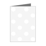 Polka Dots - White on White Smoke Mini Greeting Card