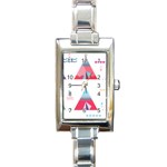 pink tipi  Rectangle Italian Charm Watch