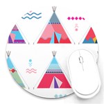 pink tipi  Round Mousepad