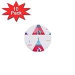 pink tipi  1  Mini Button (10 pack) 