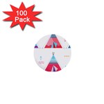 pink tipi  1  Mini Button (100 pack) 