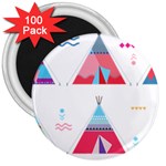 pink tipi  3  Magnet (100 pack)