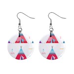 pink tipi  1  Button Earrings