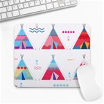 pink tipi  Large Mousepad