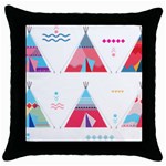 pink tipi  Throw Pillow Case (Black)