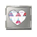 pink tipi  Mega Link Heart Italian Charm (18mm)