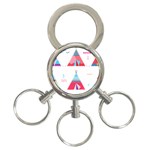 pink tipi  3-Ring Key Chain