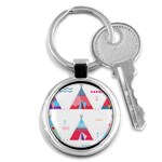 pink tipi  Key Chain (Round)