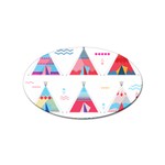 pink tipi  Sticker (Oval)