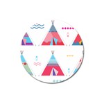 pink tipi  Magnet 3  (Round)