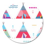 pink tipi  Magnet 5  (Round)