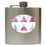 pink tipi  Hip Flask (6 oz)