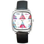 pink tipi  Square Metal Watch