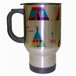 pink tipi  Travel Mug (Silver Gray)