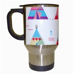 pink tipi  Travel Mug (White)