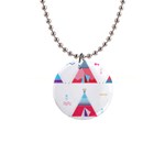 pink tipi  1  Button Necklace