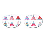 pink tipi  Cufflinks (Oval)