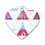 pink tipi  Dog Tag Heart (One Side)