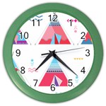 pink tipi  Color Wall Clock