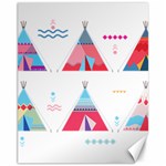 pink tipi  Canvas 11  x 14 