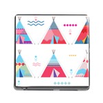 pink tipi  Memory Card Reader (Square)