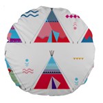 pink tipi  Large 18  Premium Round Cushion 