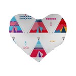 pink tipi  Standard 16  Premium Heart Shape Cushion 