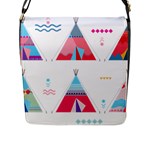 pink tipi  Flap Closure Messenger Bag (L)