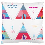 pink tipi  Large Flano Cushion Case (One Side)