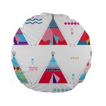 pink tipi  Standard 15  Premium Flano Round Cushion 