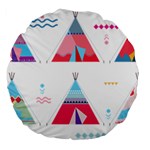 pink tipi  Large 18  Premium Flano Round Cushion 